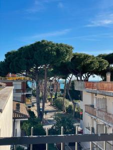 Blick auf eine Straße mit Bäumen in einer Stadt in der Unterkunft Irene's apartment in Terracina