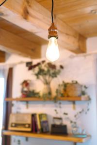 une lampe suspendue au plafond dans une pièce dans l'établissement Venice's neighbor Home, à Mirano