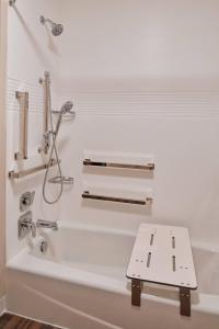a bathroom with a bath tub with a bench in it at TownePlace Suites by Marriott Cleveland Solon in Solon