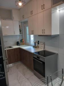 Kuchyň nebo kuchyňský kout v ubytování Saloumis House