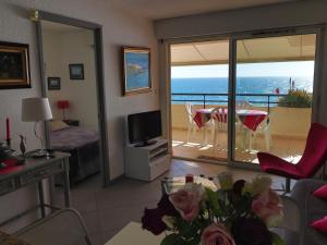 Televízia a/alebo spoločenská miestnosť v ubytovaní Appartement de 35m² avec Terrasse de 14m² en Front de Mer, Sète - FR-1-472A-254 + 14 fotografií