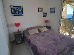 Posteľ alebo postele v izbe v ubytovaní Appartement de 35m² avec Terrasse de 14m² en Front de Mer, Sète - FR-1-472A-254