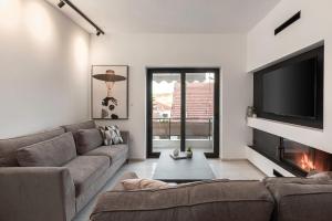Posezení v ubytování Chania City Luxury Dreams Apartment in the Heart of Chania