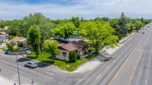 an aerial view of a street with a house at Great Find! 2 BDR, A/C, W/D, Garage in Twin Falls