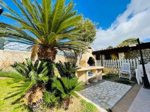 una palmera frente a una casa en Villa Inserra Deluxe en Palermo