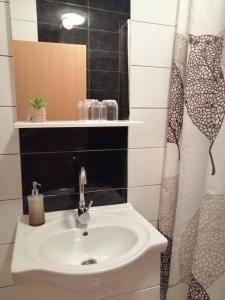 a bathroom with a sink and a mirror at Guest House Končar in Plitvička Jezera