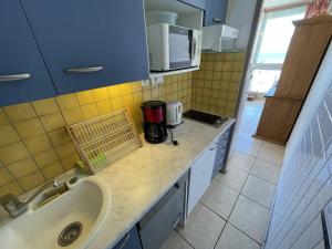 Kuchnia lub aneks kuchenny w obiekcie Saint-Cyprien : T2 cabine, climatisé, 6 pers, animaux admis, parking sécurisé - FR-1-106-78