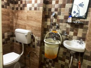 バラナシにあるShri Guest Houseのトイレと洗面台付きのバスルーム