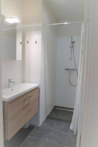 Bilik mandi di Edward Hopper Suite, Duinhof 3-9-7, spacious apartment near the beach with sunny balcony