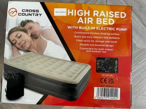 a ad for a high raised air bed with built in electric pump at Forest Apartment gated Parking on 2 acres Garden in Chislehurst