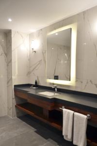 的住宿－MELLDAY HOTEL，一间带水槽和镜子的浴室