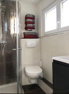 Koupelna v ubytování Amselgarten