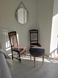 duas cadeiras e um espelho num quarto em Duque de conventus em Lisboa