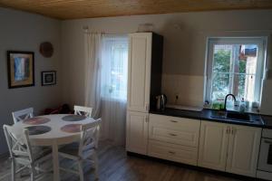 Η κουζίνα ή μικρή κουζίνα στο Uroczy Dom Lerniskowy W Bogaczewie Nad J. Narie