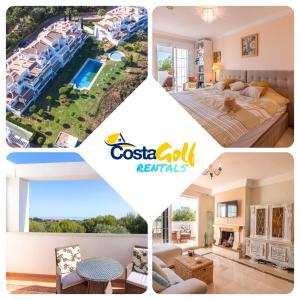 a collage of pictures of a villa with a pool at Ático familiar con terraza y bonitas vistas al mar en Marbella - Rio Real 282G in Marbella