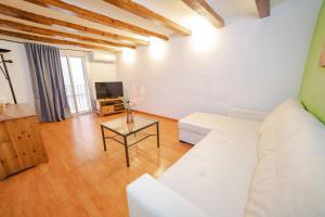 TV a/nebo společenská místnost v ubytování Rustic Poble Sec Apartment