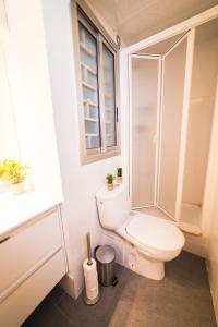 バルセロナにあるRustic Poble Sec Apartmentのバスルーム(トイレ、シャワー付)