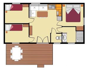 a floor plan of a house at Camping Village Tuscia Tirrenica in Tarquinia