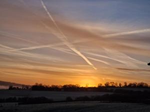 Blick auf den Sonnenuntergang/Sonnenaufgang von des Bed & Breakfasts aus oder aus der Nähe