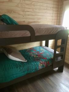 a couple of bunk beds in a room at Vistaranco Costanera in Lago Ranco