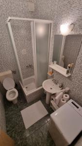 Apartments Felix 1 في سبليت: حمام مع دش ومرحاض ومغسلة