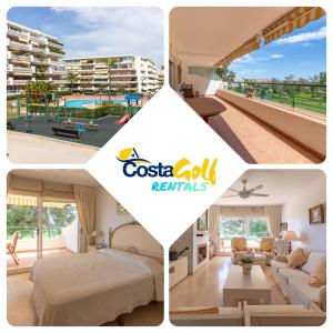 eine Collage mit vier Bildern eines Hauses in der Unterkunft Apartamento con espectaculares vistas al Golf en Marbella - Xallas 2 3 in Marbella