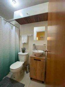 Cycling House في بويرتو فايارتا: حمام به مرحاض أبيض ومغسلة