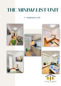 un collage de photos d'une pièce dans l'établissement Minimalist 1-bedroom condo unit CASA TIMMY, à Davao
