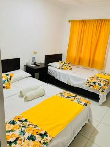 Cama o camas de una habitación en Hotel Villa Real Tolú