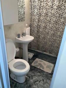 El Talar de PachecoにあるCálido departamento en Tigreのバスルーム(トイレ、洗面台付)