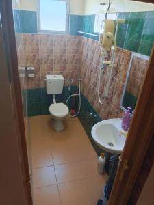 a bathroom with a toilet and a sink at Hotel Langkap 冷甲酒店 in Kampung Degong