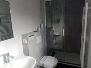 Koupelna v ubytování Hôtel Le Mont Jorat