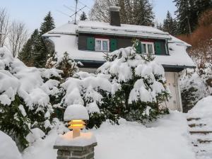 een huis bedekt met sneeuw met een brandkraan bij Holiday Home Kesslerberg by Interhome in Hinterzarten