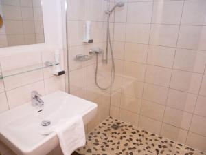 een badkamer met een wastafel en een douche bij Apartment Sonnenblick by Interhome in Pfarrwerfen