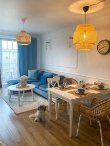 Posezení v ubytování Apartament Akwamaryn