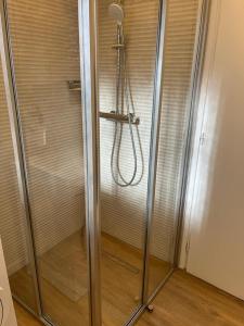 a shower with a hose in a room at Eden Residence in Cannes