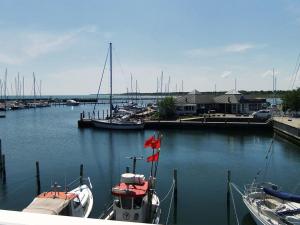 a group of boats docked in a marina at Holiday Home Knud - 2m from the sea in Djursland and Mols by Interhome in Grenå
