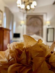 un montón de flores sentadas en la parte superior de un sofá en Cestello Luxury Rooms, en Florencia