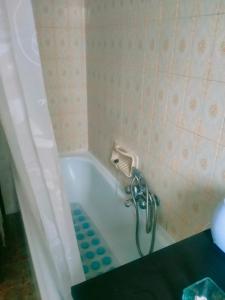 Das Bad ist mit einer Badewanne mit einer Dusche ausgestattet. in der Unterkunft Appartamento formula residence in Casavecchie