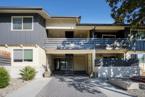 a building with a staircase in front of it at Redwood City 2BR w Pool WD Parking nr WF TJ SFO-627 in Redwood City