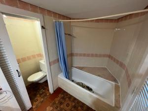 a bathroom with a tub and a toilet at Apartamentos Eurhostal Altamar in Alcossebre