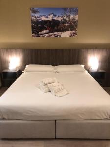 En eller flere senge i et værelse på Prealpina Hotel