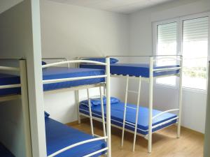 Pokój z łóżkiem piętrowym z 4 łóżkami piętrowymi w obiekcie Pensión-Albergue Puente Ribeira w mieście Sarria