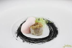a plate of food with sushi and broccoli on it at Biafora Resort & Spa in San Giovanni in Fiore