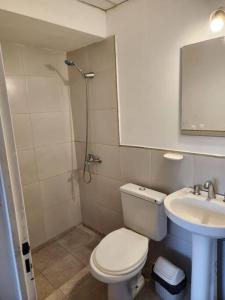 een badkamer met een toilet en een wastafel bij San Luis suits in Mendoza