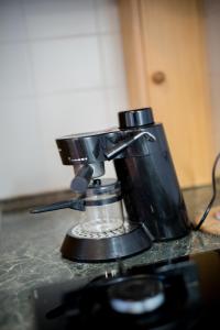 Príslušenstvo na prípravu kávy alebo čaju v ubytovaní Együtt a Család II Apartman By BLTN