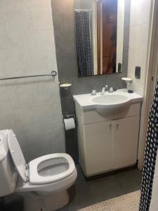 a bathroom with a toilet and a sink at rosarigasino in Rosario
