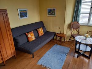 a living room with a couch and a table at Casa Sabina in CH 6616 Losone Tessin in Losone