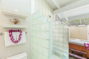 a bathroom with a toilet and a shower at Mala Hale in Princeville +19 photos
