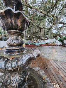 a fountain in the middle of a park at Tybee Island Inn Bed & Breakfast in Tybee Island